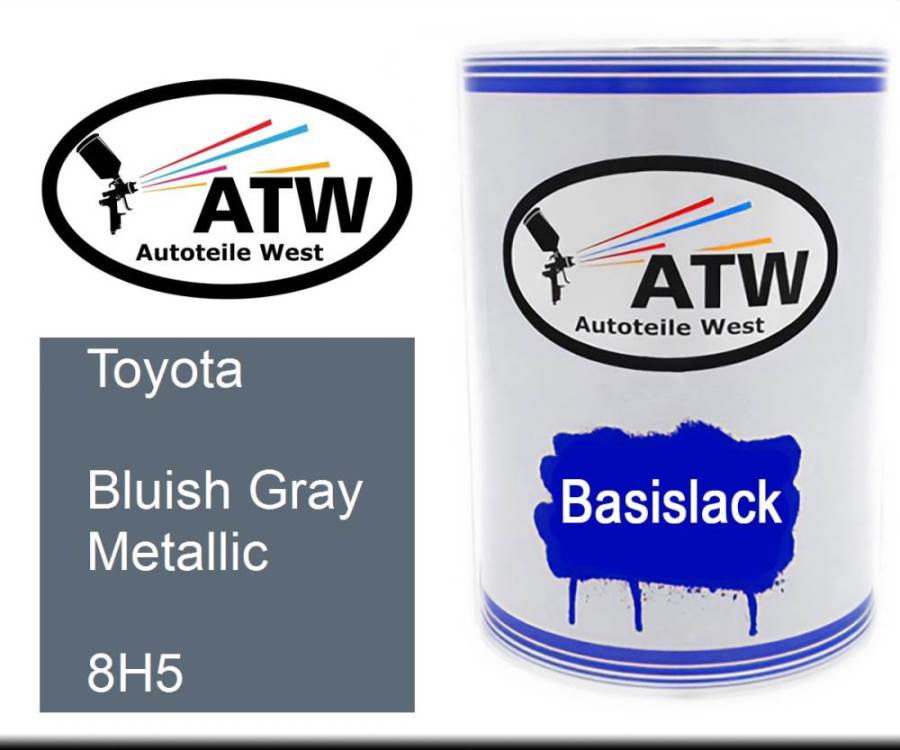 Toyota, Bluish Gray Metallic, 8H5: 500ml Lackdose, von ATW Autoteile West.